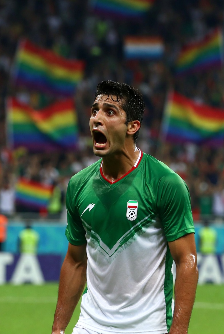 Shocked Iranian player meme