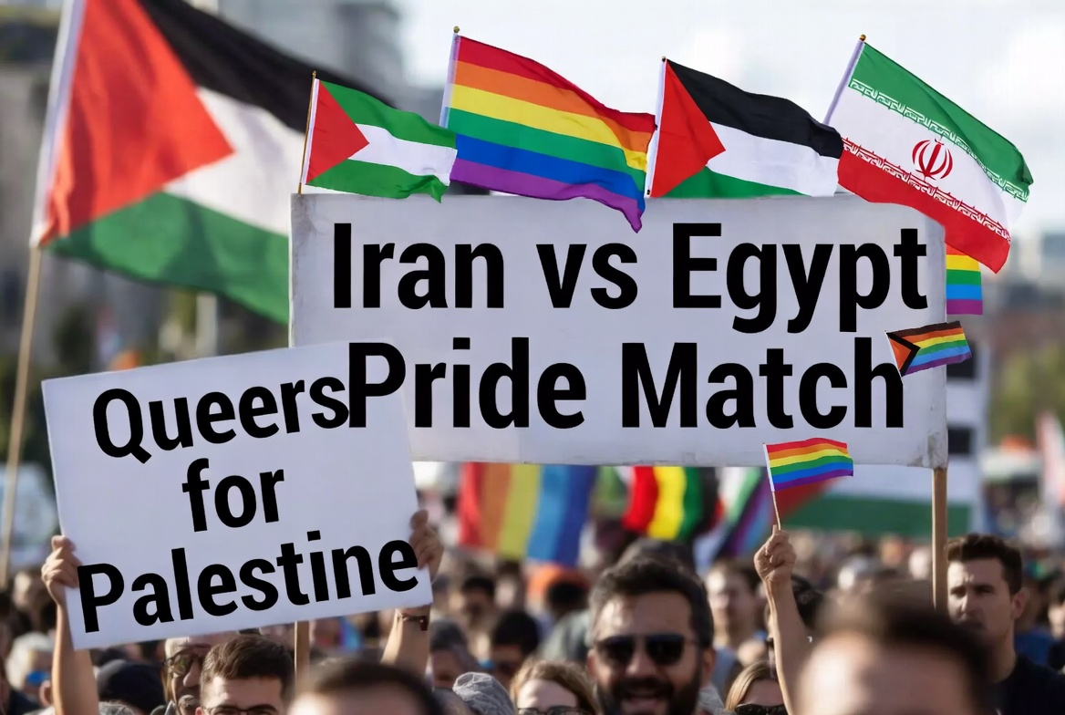 Queers for Palestine protest sign
